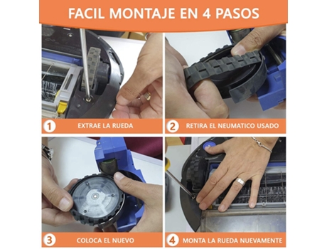 Neumáticos de 8 piezas para ruedas IRobot Roomba serie 500 600 700 800 900 I7 S9 E5. Antideslizante, apto para todo tipo de suelos.