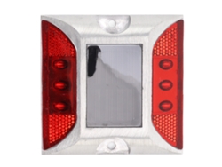 2026-luz De Terraza Solar 6led De Energía Solar Para Entrada De Coche Farola Reflectiva Doble Lado Rojo