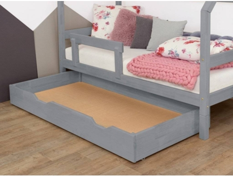 Cajón para Cama BENLEMI Buddy (Gris - Madera - 90x160x22 cm)
