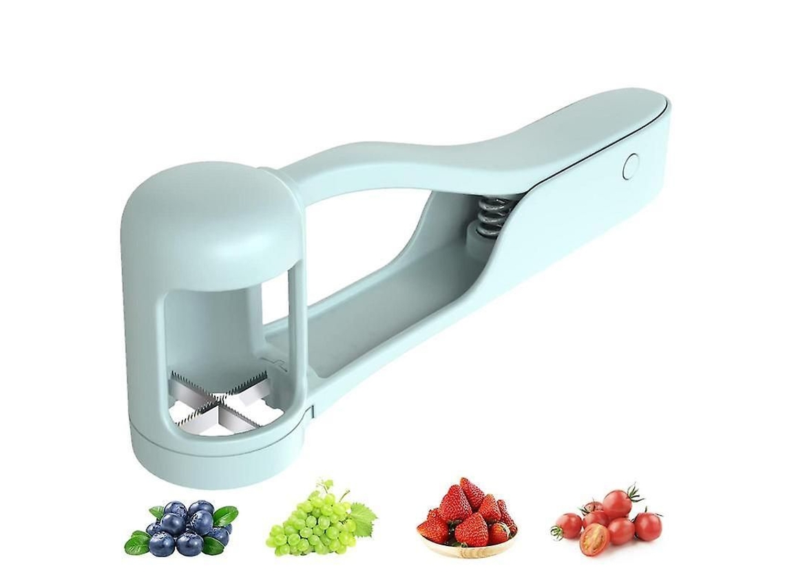 Cortador De Uvas Y Fresas Fácil Y Rápido Con Cuchilla De Acero Inoxidable 304 Y Mango Ergonómico.