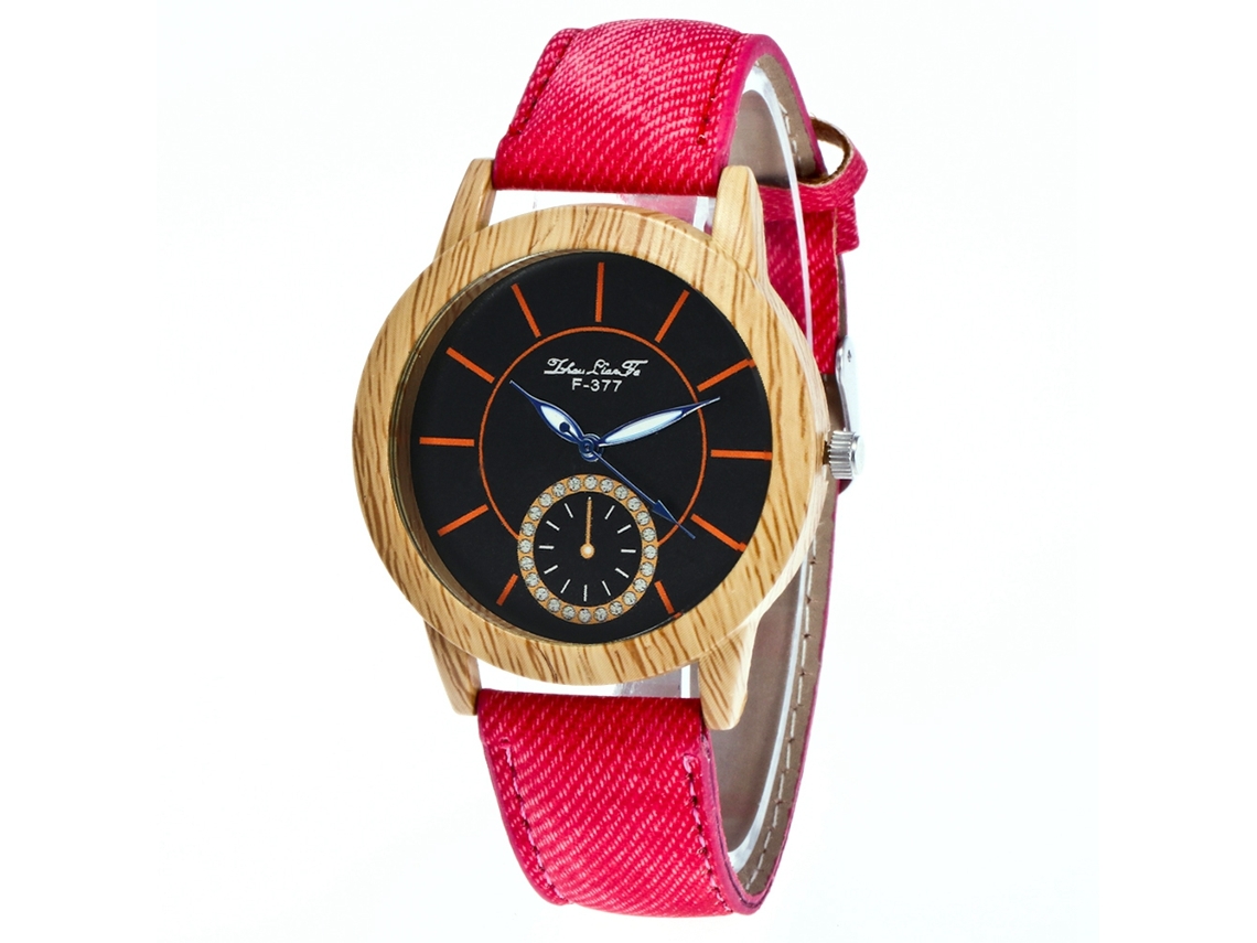 Reloj De Pulsera De Cuarzo Para Mujer Con Correa Vaquera, Estilo Sencillo, Azul, Rosa, Rojo.
