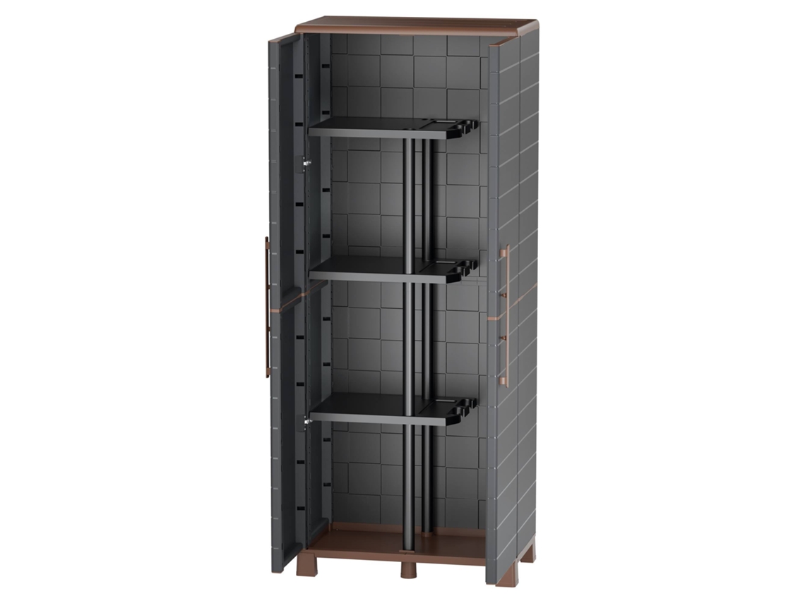 Armario para escobas WELLHOME de 68x37x169 cm en polipropileno reciclado.