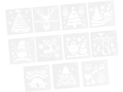 Plantillas Reutilizables De Plástico Para Pintar En Navidad, 11 Piezas, Diseños Recortados.
