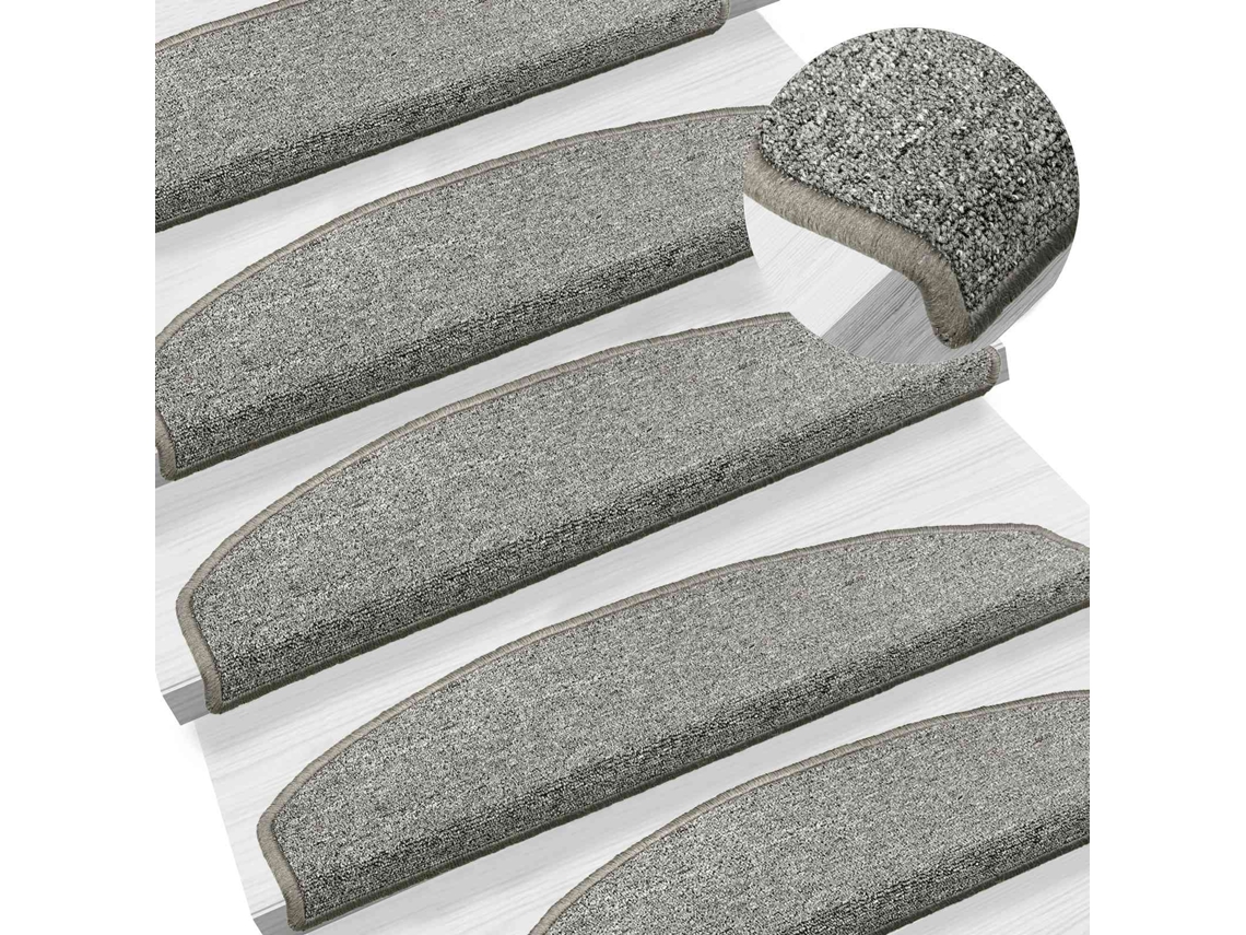 Maison Exclusive - Alfombras Autoadhesivas Para Escaleras 15 Pcs Gris Claro
