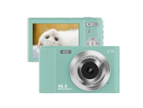 Cámara fotos digital EZII DC302 2.7K 48MP ZOOM 16X Pantalla de 2,8 pulgadas Regalos para niños estudiantes Verde