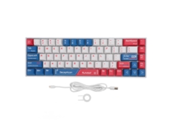 Teclado Mecânico 68 Teclas 60% Switch Azul Rgb Retroiluminado Sem Fio 2.4g Bt 3.0/5.0 E Com Fio Usb Type C Para Android Ios