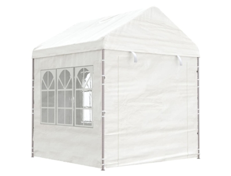 Cenador con techo polietileno blanco 2.28x2.23x2.69 m VIDAXL