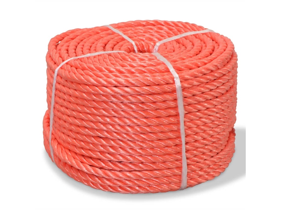 vidaXL Cuerda trenzada de polipropileno 10 mm 100 m naranja
