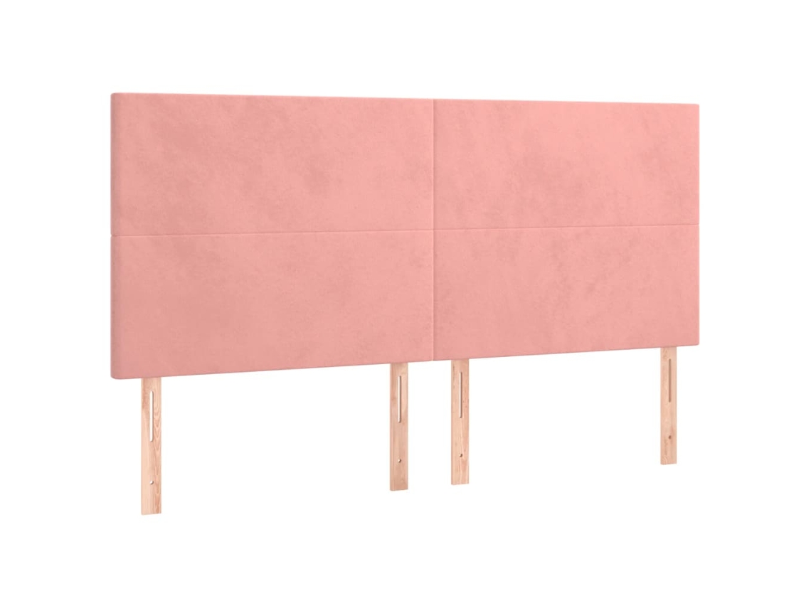 Maison Exclusive - Cabecero De Cama Rosa 200x5x118/128 Cm Terciopelo