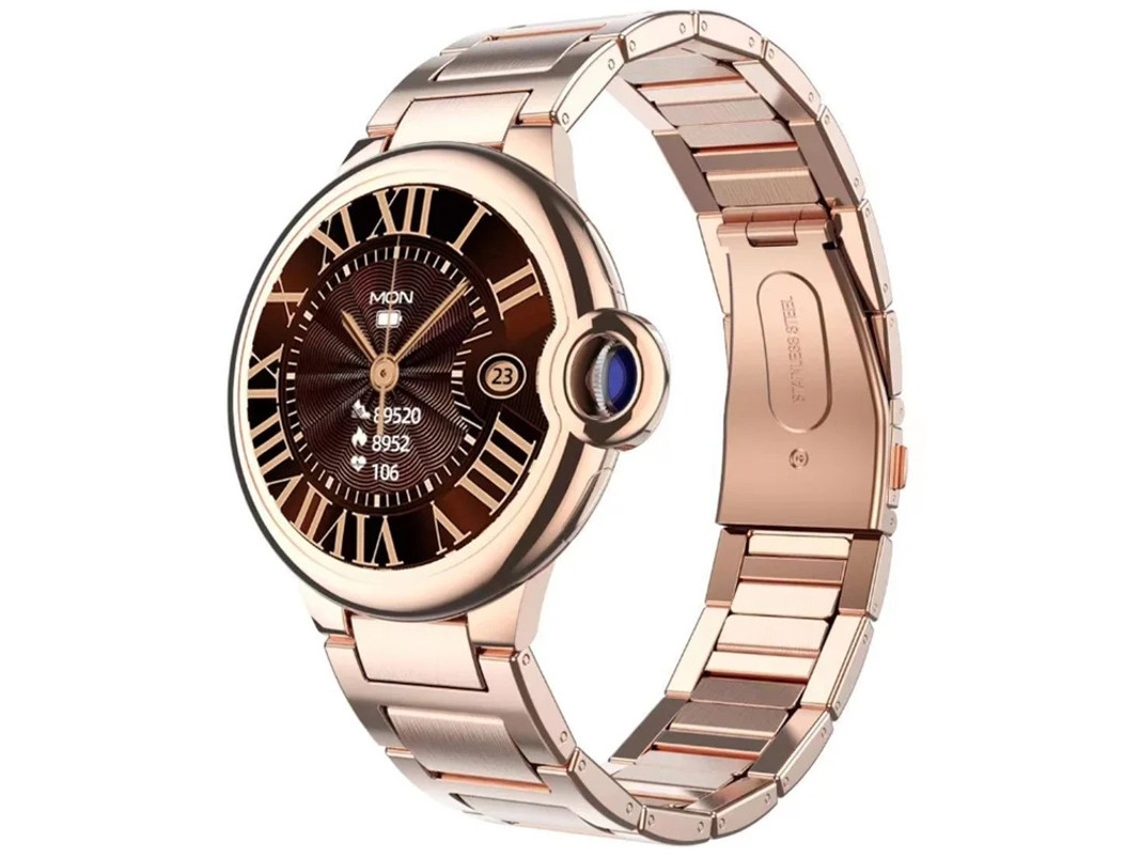 Reloj inteligente Bestvite con llamadas Bluetooth, monitorización de frecuencia cardíaca y diseño moderno (rosa)