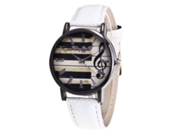 Reloj De Pulsera De Cuarzo Para Estudiantes, Deportivo, Esfera Redonda, Correa De Cuero Blanco.