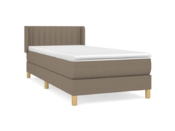 Maison Exclusive - Cama Box Spring Con Colchón Tela Gris Taupe 100x200 Cm