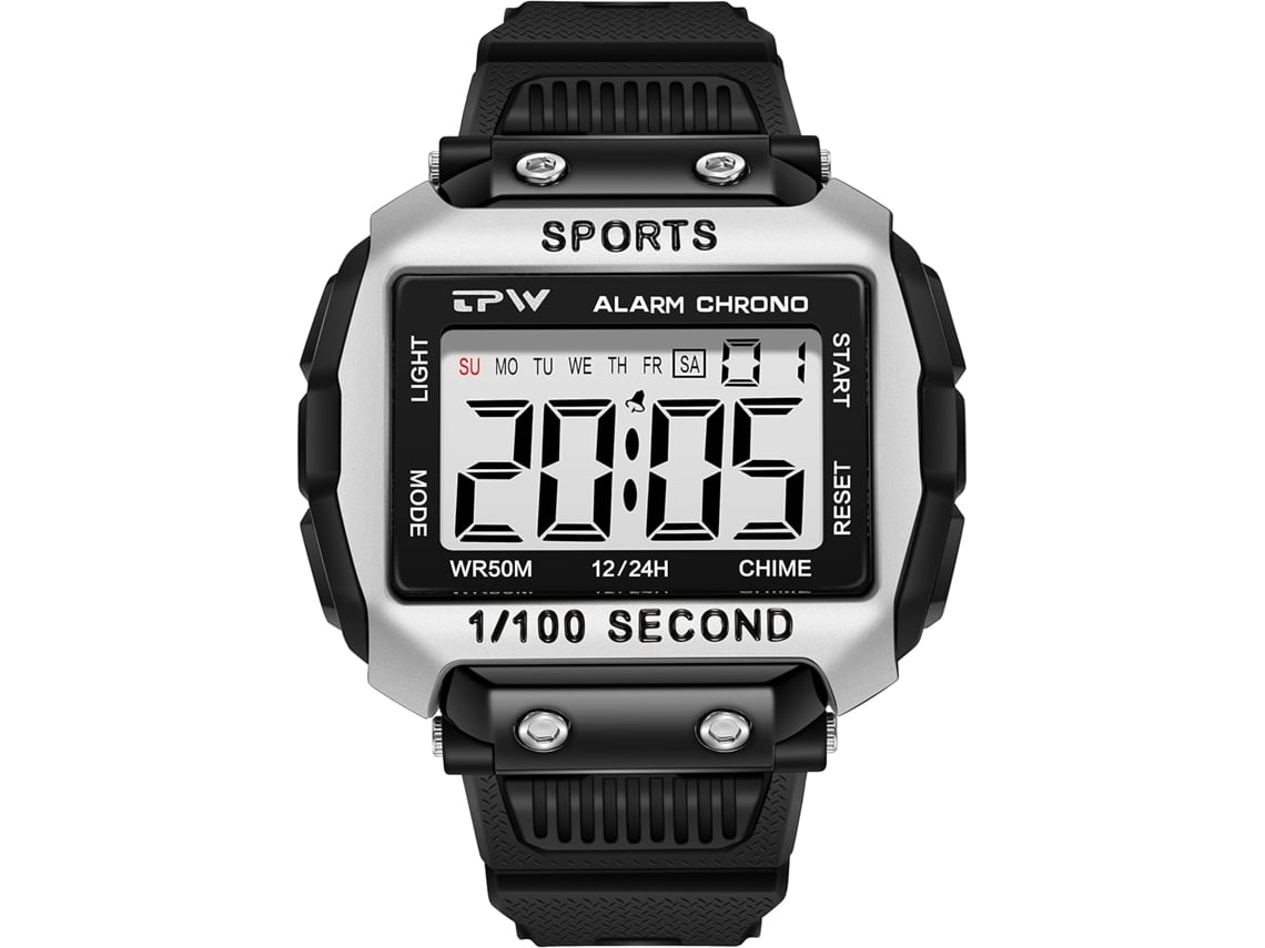 Sport Digital Alarm 50m Reloj De Pulso Con Pulsera Impermeable Azulyuysan