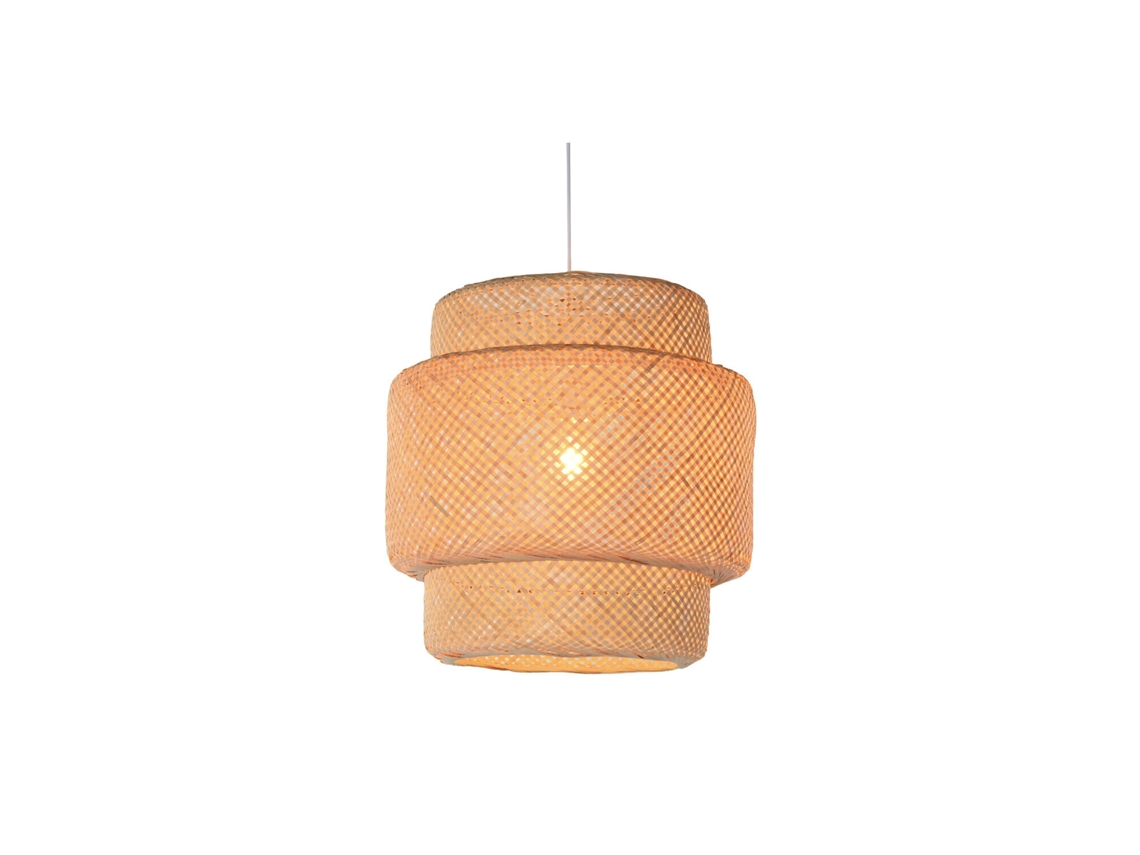 Lampara Techo Bambú Natural Marron Claro 50x50x55cm