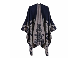 Poncho/capa De Punto Para Mujer Con Bloques De Color, Parte Delantera Abierta, Suave Y Cómodo Para Invierno Y Otoño.