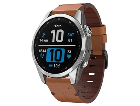 Correa Smartwatch Para Garmin Fenix 7S Correa De Reloj De 20 Mm Con Hebilla De Acero Y Cuero Marrón VENISYMLIS