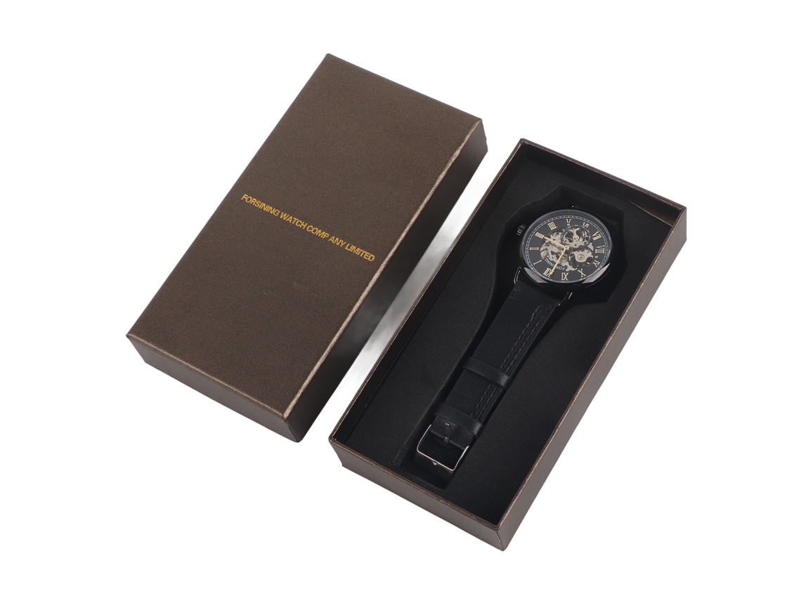 Reloj De Muñeca Masculino Automático Semimecánico Forsining Con Diseño Hueco (negro)