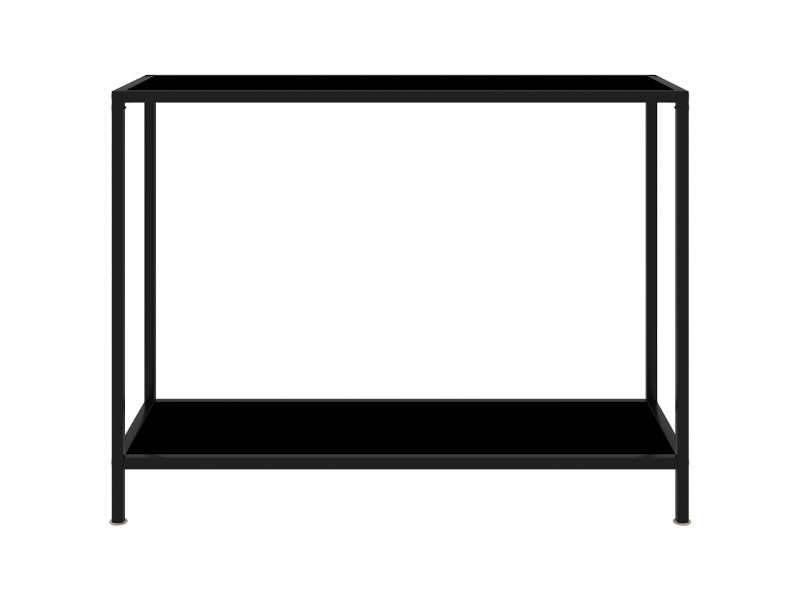 Mesa De Consola | Mesa De Entrada | Mesa De Apoyo Negro Vidrio Templado 100x35x75 Cm