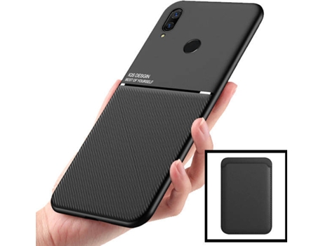 Kit Carcasa y Protector Huawei P Smart Z PHONECARE Magnetic Lux, Magentic Wallet Negro