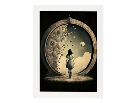NACNIC Poster Blanco Y Negro En Estilo Surrealismo Cinematográfico Ilustraciones Y Grabados De Historieta Abstracta Y Artística A4 Marcos Madera