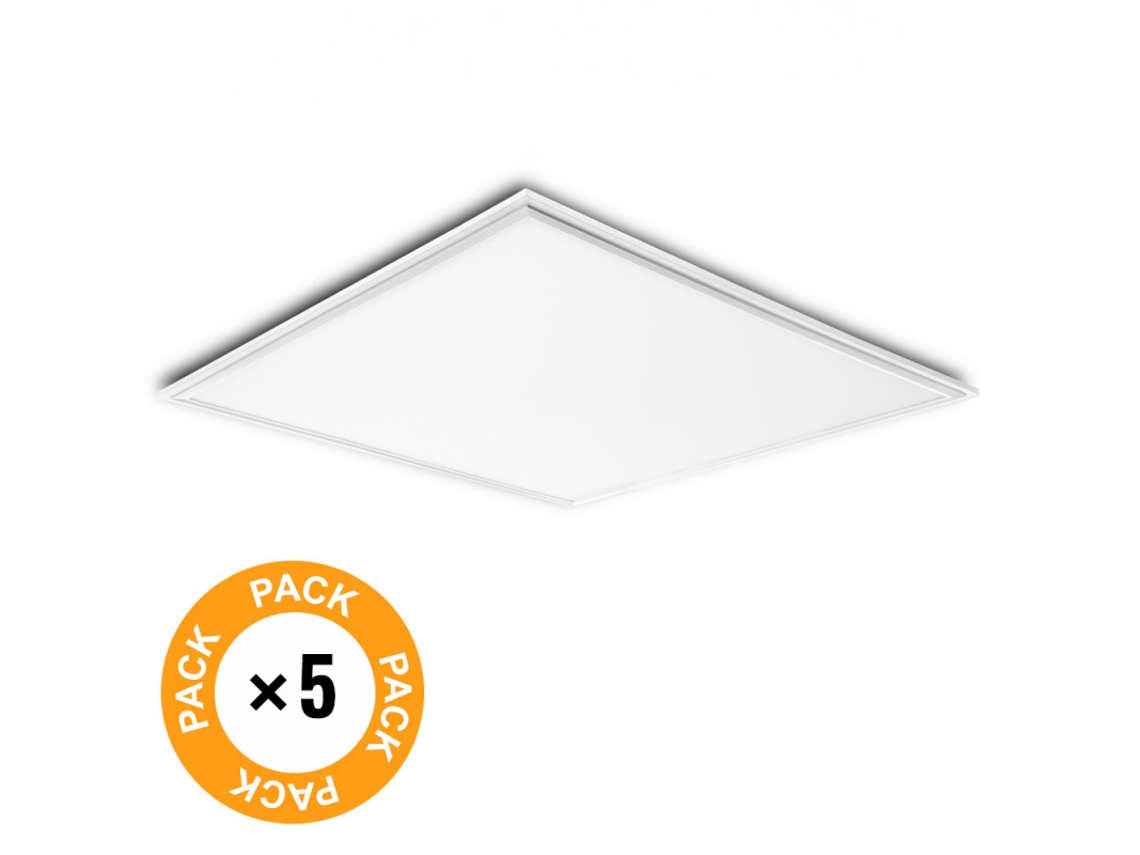 Pack 5 Paneles LED 36W 3623Lm 4200ºK Marco Blanco 595X595X12Mm 40.000H [HO-PANMB59559536W-W-PK5-AP] GREENICE