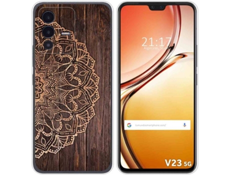 Carcasa para Vivo V23 5G TUMUNDOSMARTPHONE Dibujos Madera 06 Multicolor