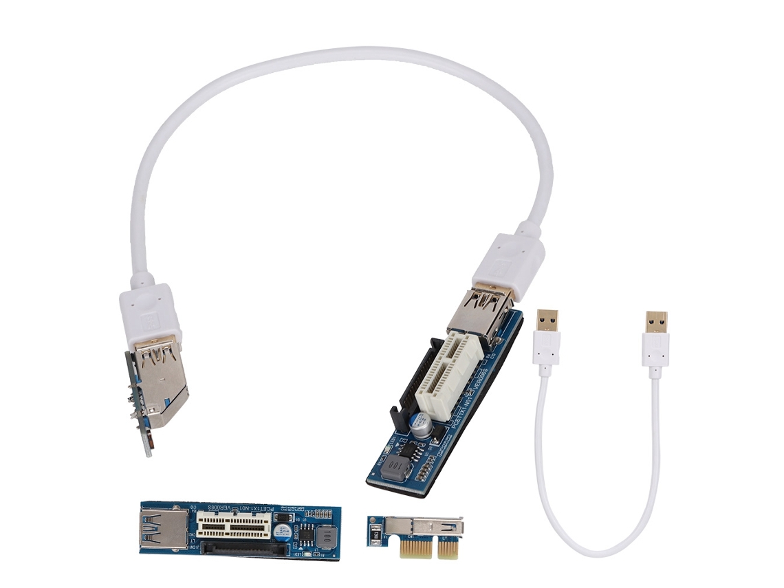 Cable De Extensión Pci-e 1x Tarjeta Elevadora Extensor Pci 30 Cm Blanco