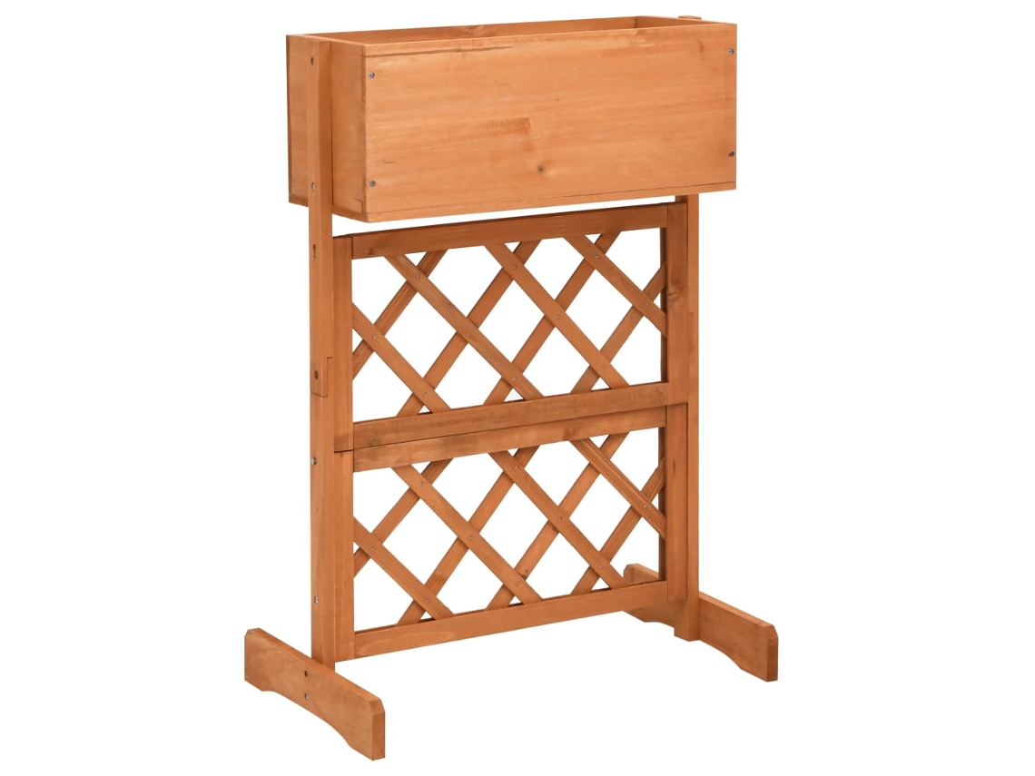 Maceta con Enrejado para Jardín 45X30X74 cm Pino Sólido Naranja