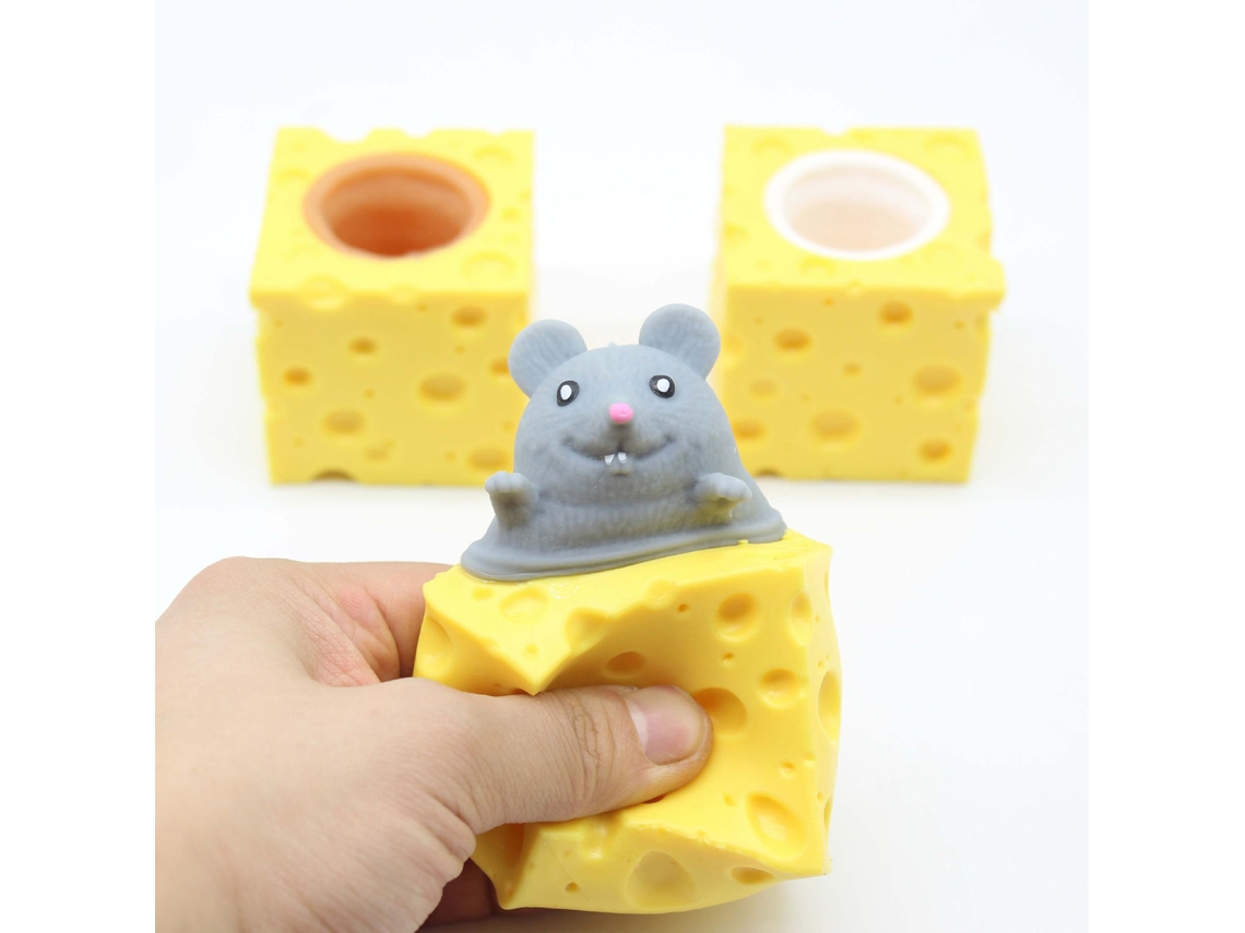 Bjww - Juguete de ratón de queso de silicona suave y blandito, respetuoso con el medio ambiente para aliviar la ansiedad y el estrés.