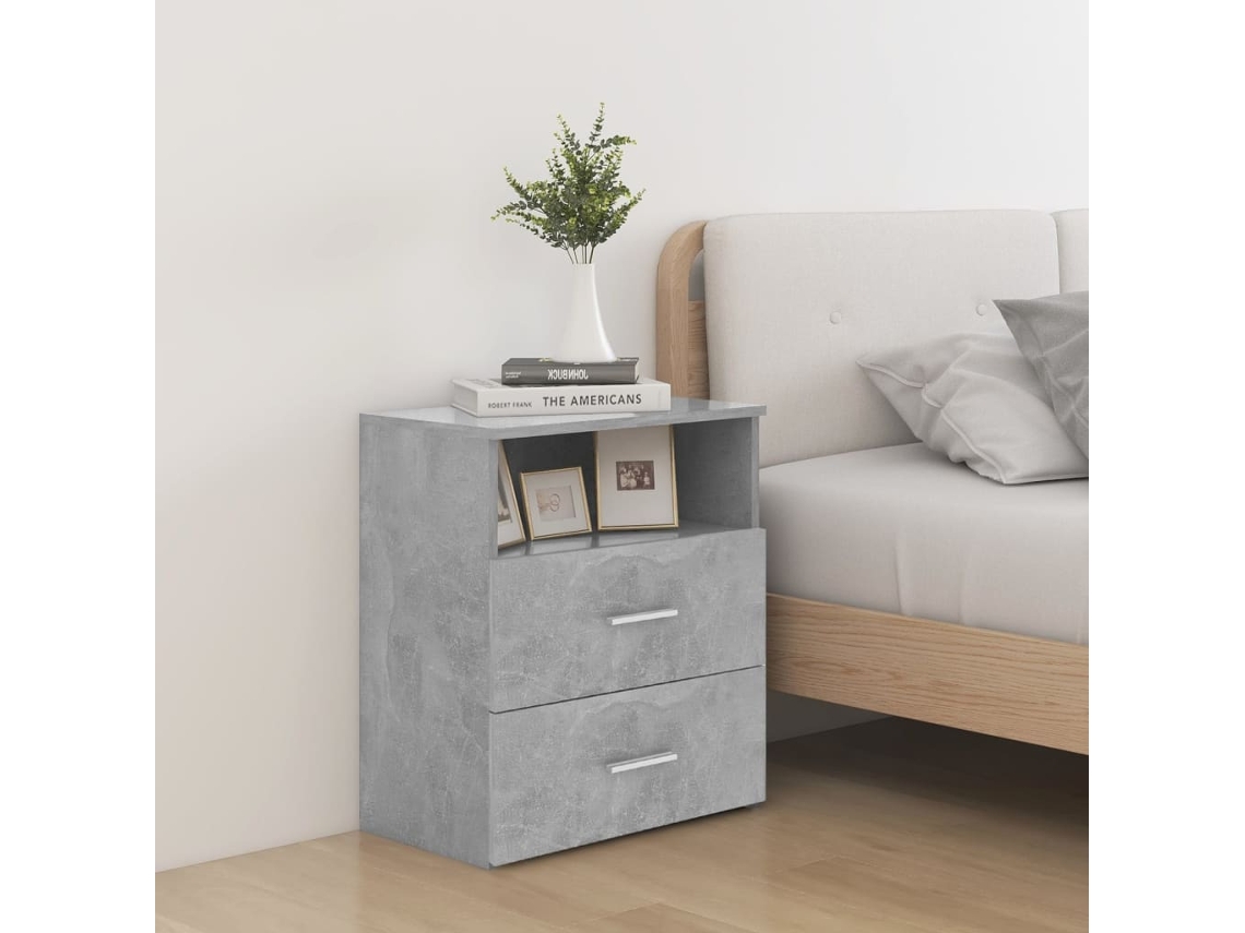Mesa de Cabeceira LOVELY HOME Mesinha 50X32X60 Cm Cinzento-Cimento