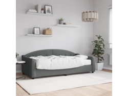 Sofá Cama Con Colchón Tela Gris Oscuro 90x190 Cm