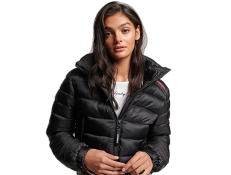 Abrigo para Mujer SUPERDRY (Algodón - XL - Negro)