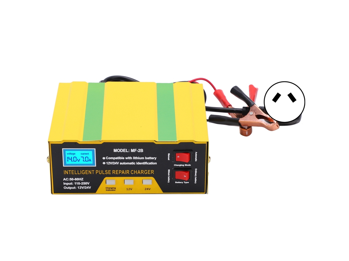 Cargador De Batería Inteligente De 180 W, 12 V Y 24 V Para Coche Y Moto, De Acero Inoxidable Con Ventilador.