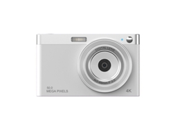 Cámara De Bolsillo 4k De 50 Mp Con Pantalla Ips De 2,88" Y Autoenfoque Con Luz Led, Recargable Para Niños (blanca)