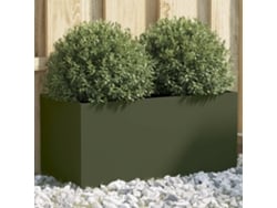 Jarrón/maceta 62x30x29 cm Verde Oliva Acero Dkd Home Decor