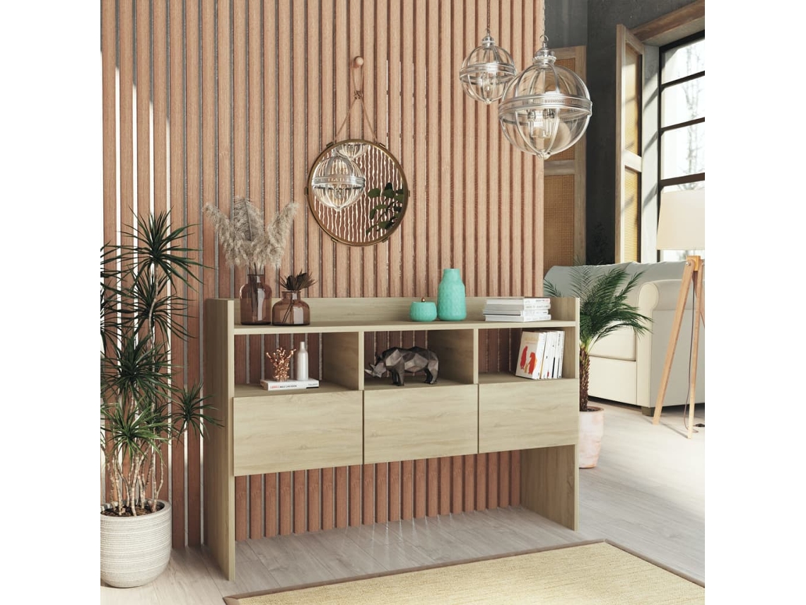 Aparador De Madera Contrachapada Roble Sonoma 105x30x70 Cm