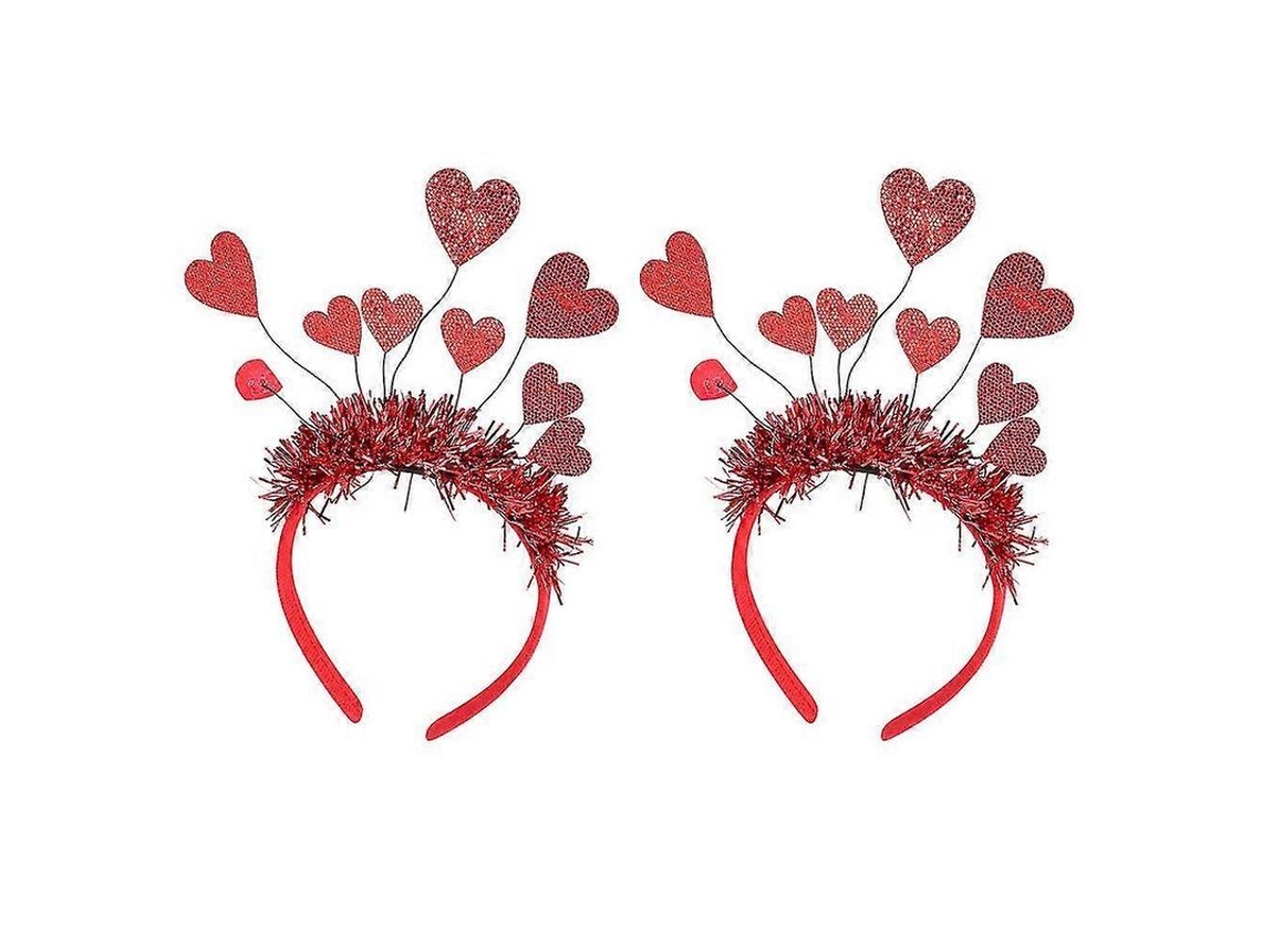 Tiara de corazones 2026 para niñas, 2 piezas, accesorios para el cabello para la decoración de fiestas de San Valentín, fieltro duradero