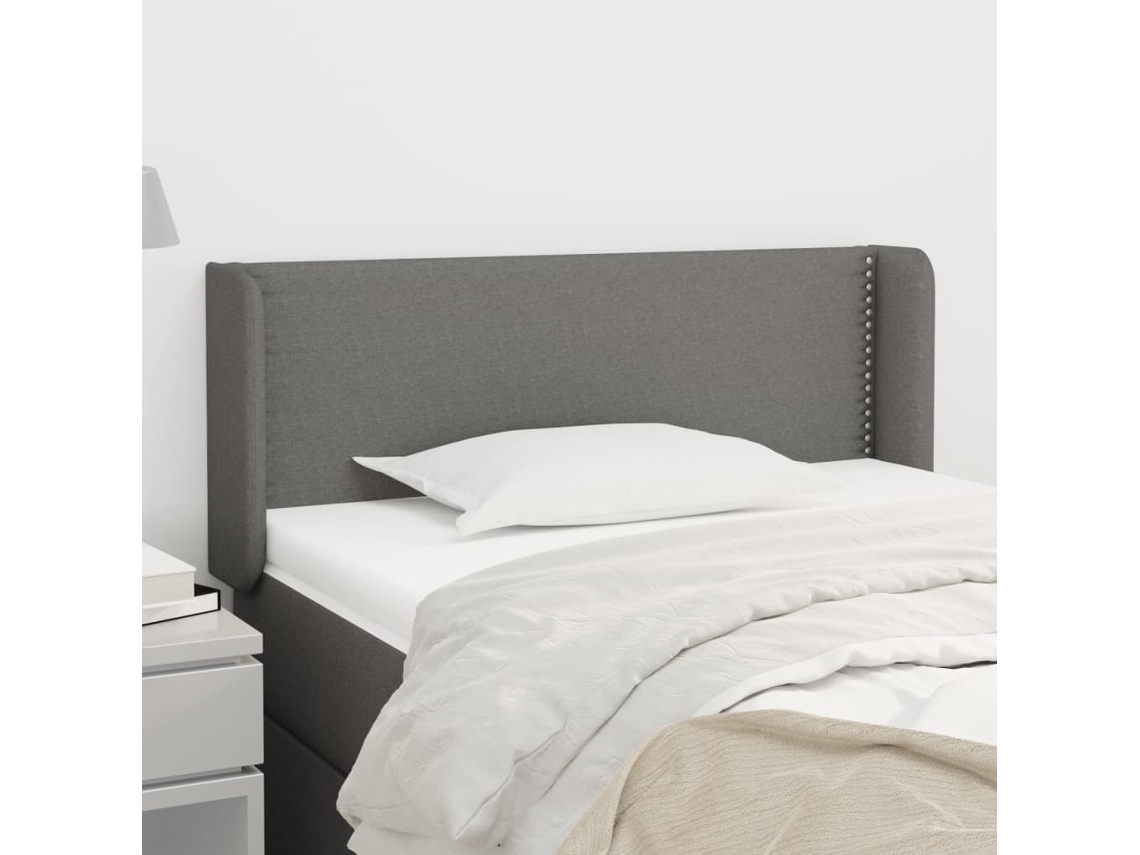 Cabecero De Tela Gris Oscuro 83x16x78/88 Cm