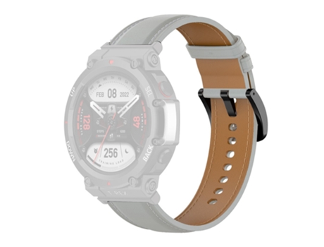 Correa de piel auténtica ajustable con herramienta para Huami Amazfit T-Rex 2 - canoso