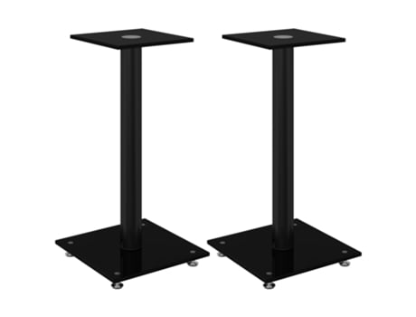Conjunto 2 Soportes de altavoces VIDAXL vidrio templado negro 1 pilar