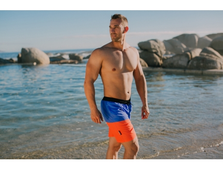 Bañador de hombre GUGGEN MOUNTAIN Style 20 con estampado (Azul - S)