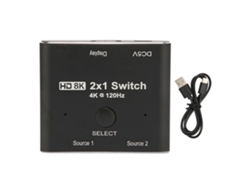 Conector De Interface Multimídia Hd 2.1 2 Vias 8k 48gbps Para Xbox Ps5 Com Liga De Alumínio
