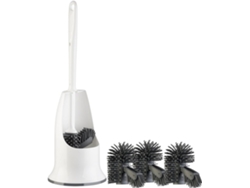 Juego de escobilla de baño con cepillo de silicona, limpiador de llantas y soporte - Gokoco