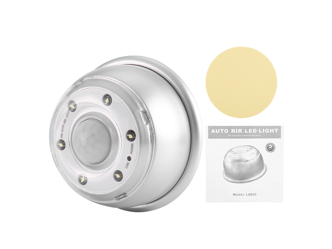 MEOIRUERY Luz Nocturna LED 6IR con Sensor de Movimiento, Brillo Ajustable, Lámpara para Jardín, Pasillo y Patio
