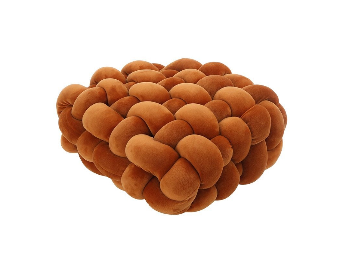Rebe-almohada Nórdica Cuadrada 12x12x4.7in, Tela Moles, Relleno De Algodón Pp, Decoración De Hogar, Color Caramelo
