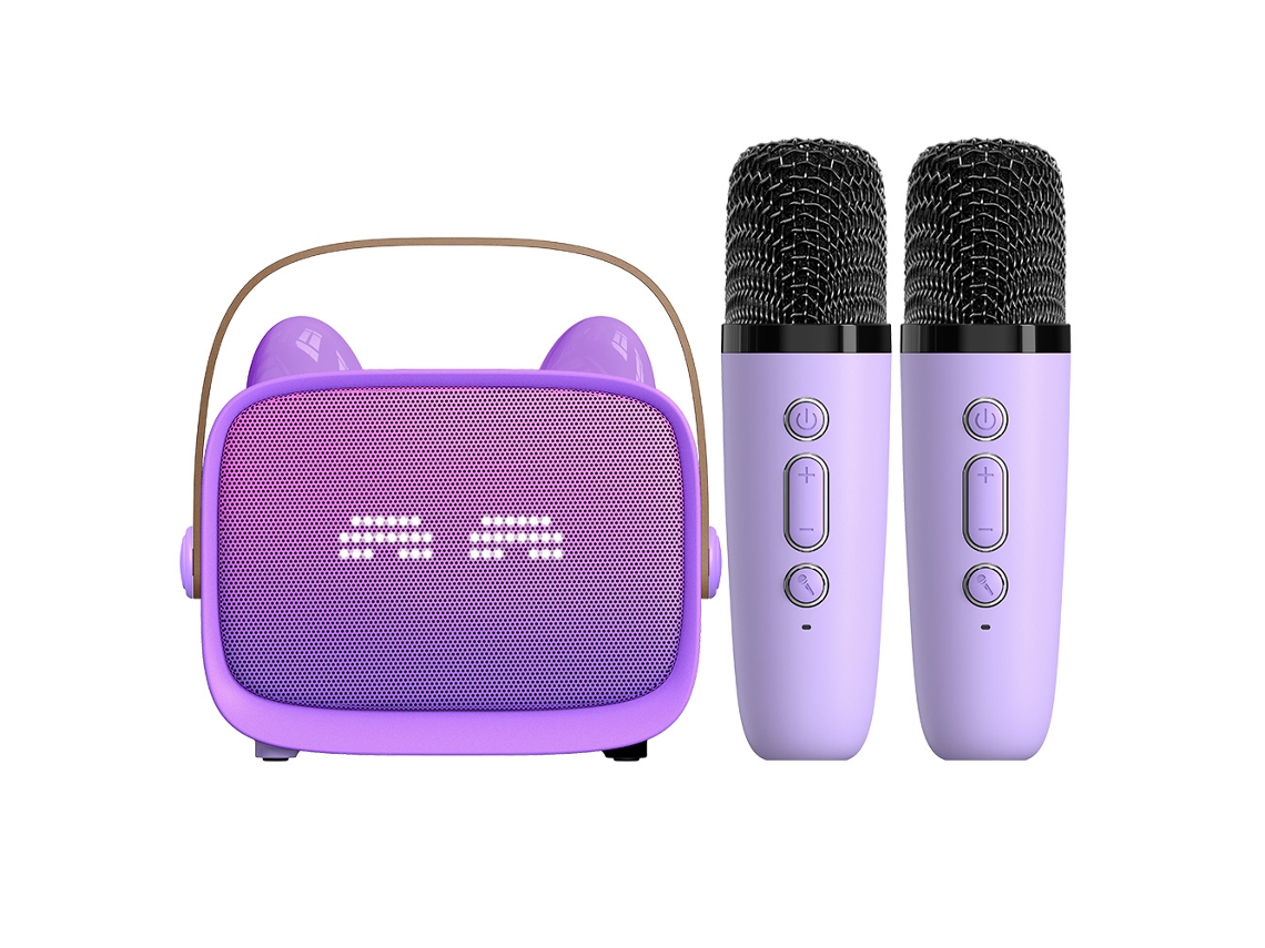 Reproductor De Karaoke Inalámbrico Bluetooth - Altavoz De Karaoke Infantil - Micrófono Integrado - Morado