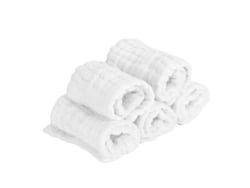 5pcs/set Fraldário De Algodão Lavável Reutilizável Fralda Bebê Cuidado Infantil Branco