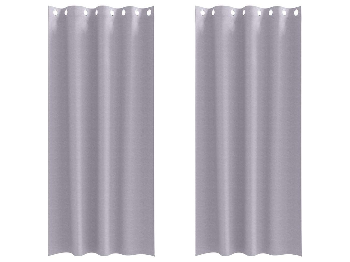 Maison Exclusive - Cortinas Opacas Con Anillas 2 Pcs Gris Metalizado 225 X 140 Cm