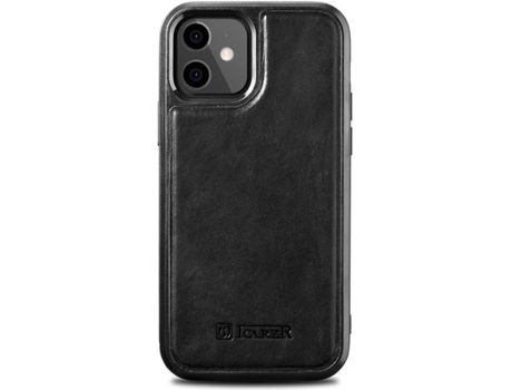 Carcasa Apple ICARER iPhone 12 Mini Leather 81 Negro
