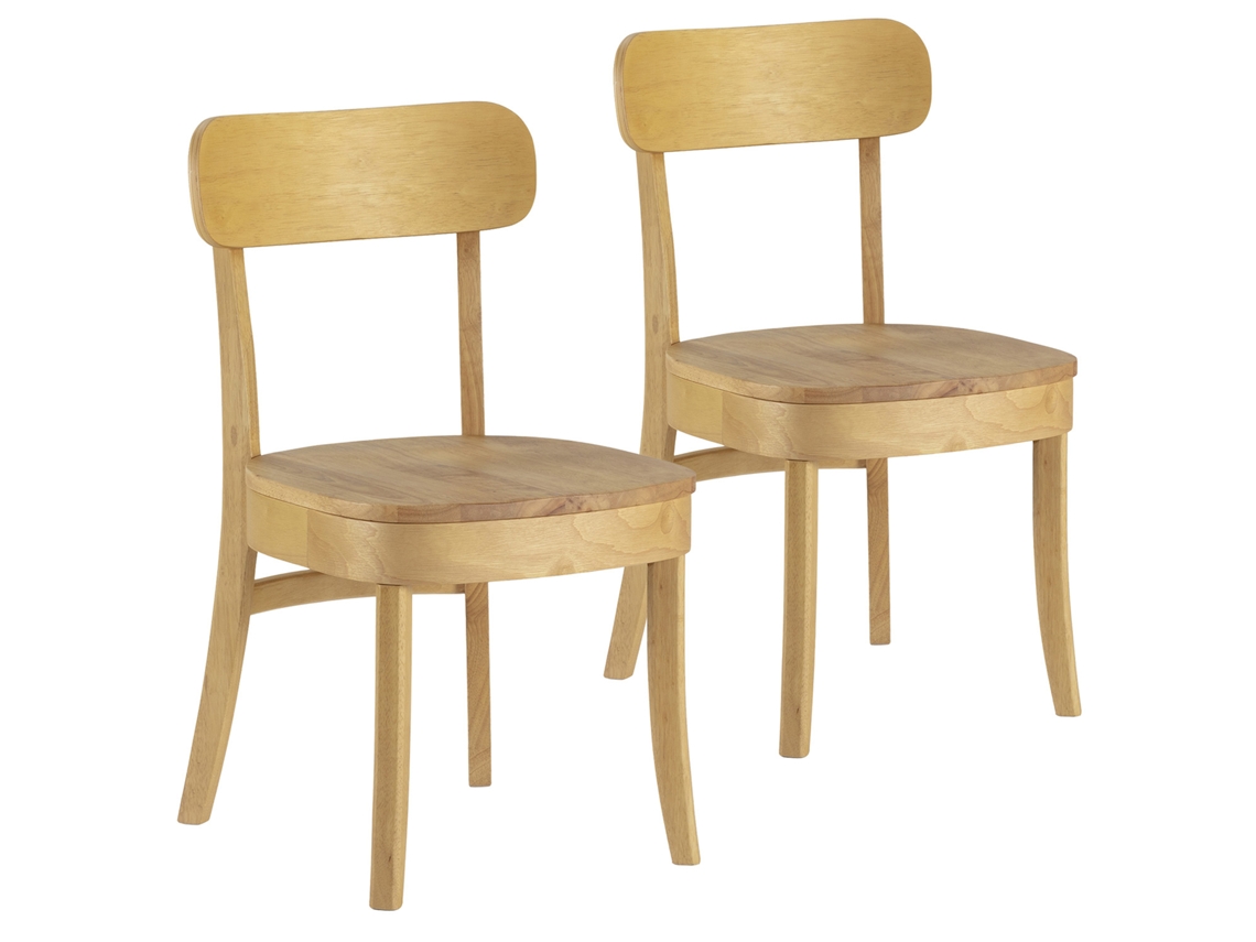 Conjunto de de 2 Cadeiras Nala Cor Carvalho Madeira Maciça VS VENTA-STOCK 45 x 49 x 83